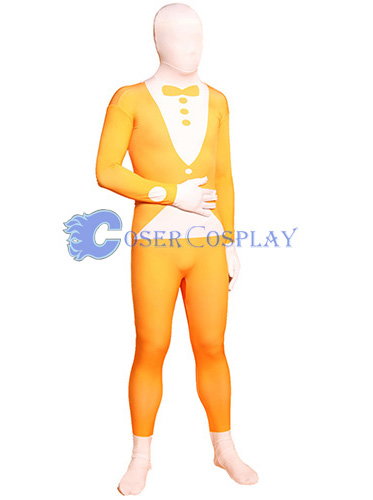 Orange Tuxedo Morphsuit Zentai